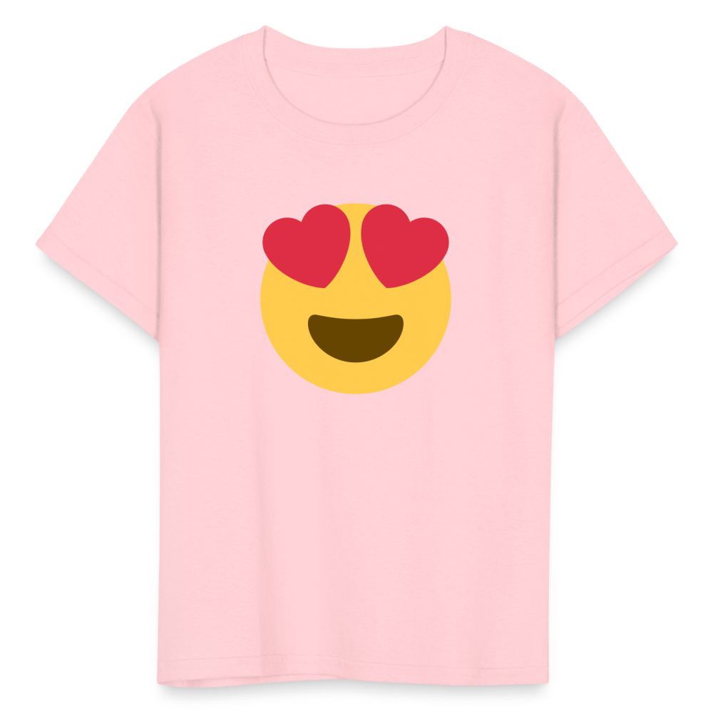 😍 Smiling Face with Heart-Eyes (Twemoji) Kids' T-Shirt - pink