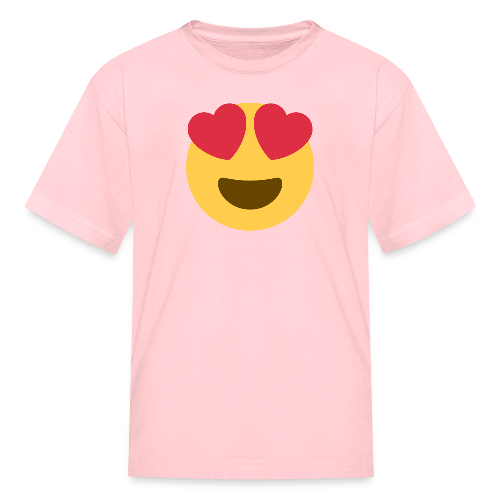 😍 Smiling Face with Heart-Eyes (Twemoji) Kids' T-Shirt - pink