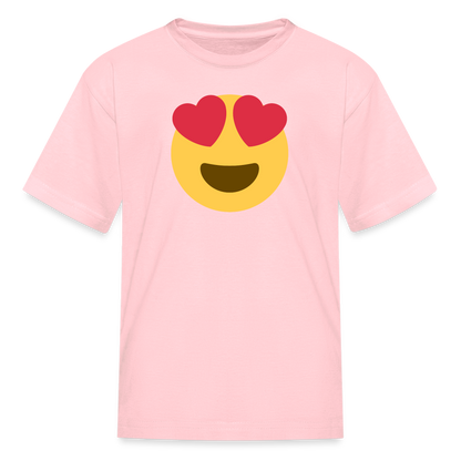 😍 Smiling Face with Heart-Eyes (Twemoji) Kids' T-Shirt - pink