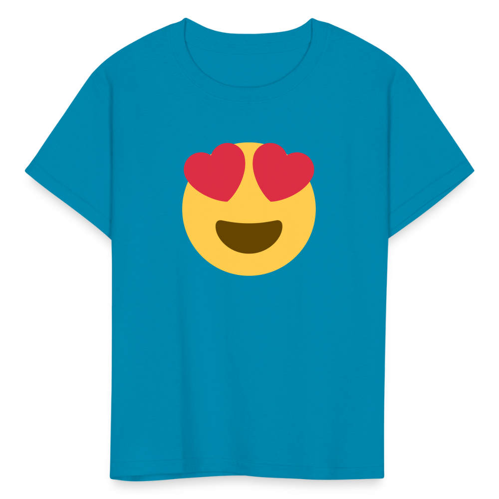 😍 Smiling Face with Heart-Eyes (Twemoji) Kids' T-Shirt - turquoise