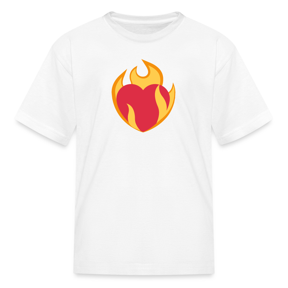❤️‍🔥 Heart on Fire (Twemoji) Kids' T-Shirt - white