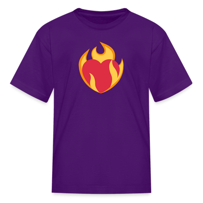 ❤️‍🔥 Heart on Fire (Twemoji) Kids' T-Shirt - purple