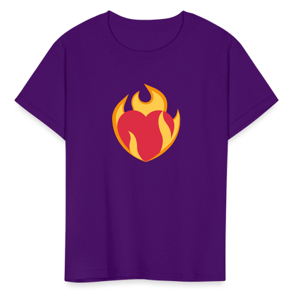 ❤️‍🔥 Heart on Fire (Twemoji) Kids' T-Shirt - purple