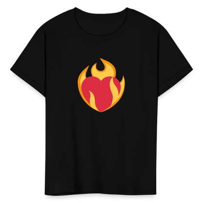 ❤️‍🔥 Heart on Fire (Twemoji) Kids' T-Shirt - black