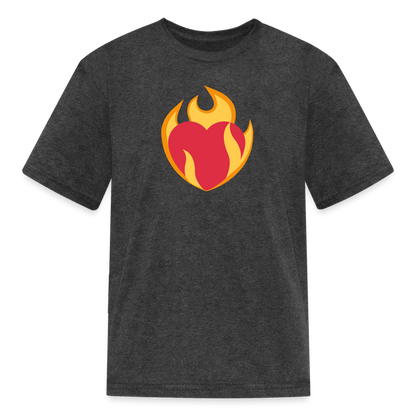 ❤️‍🔥 Heart on Fire (Twemoji) Kids' T-Shirt - heather black