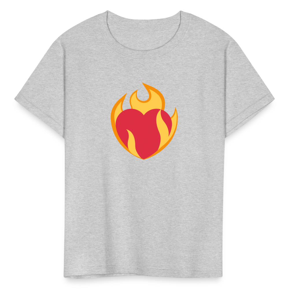 ❤️‍🔥 Heart on Fire (Twemoji) Kids' T-Shirt - heather gray