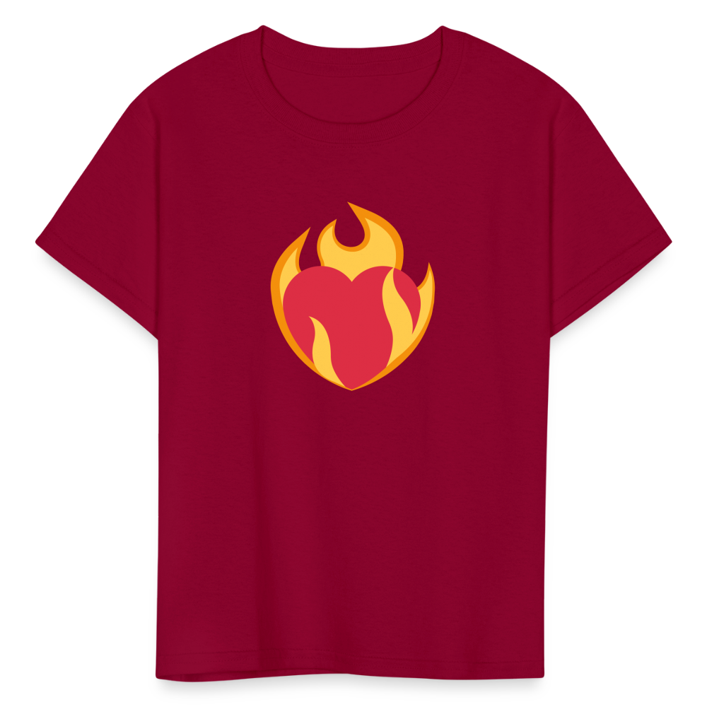 ❤️‍🔥 Heart on Fire (Twemoji) Kids' T-Shirt - dark red