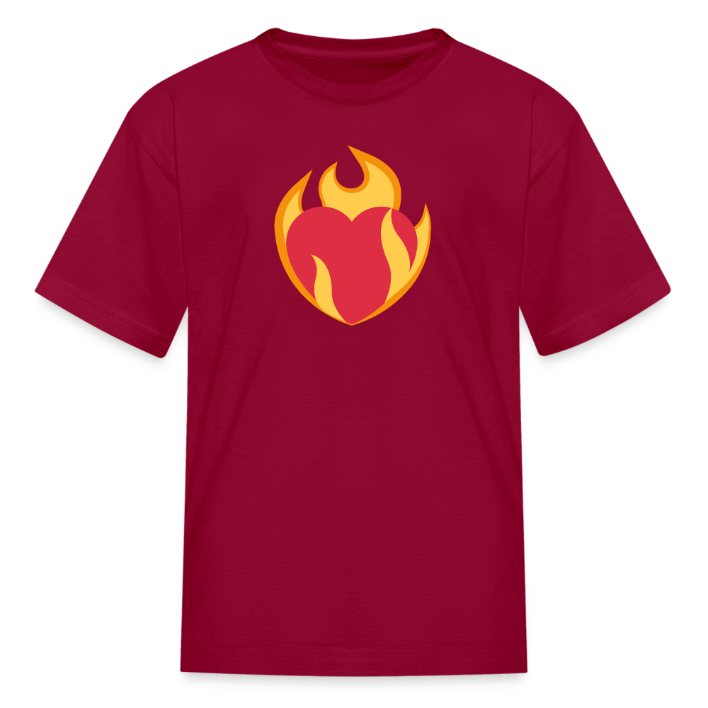 ❤️‍🔥 Heart on Fire (Twemoji) Kids' T-Shirt - dark red