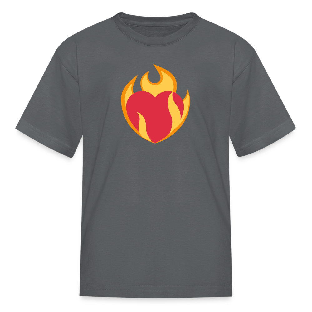 ❤️‍🔥 Heart on Fire (Twemoji) Kids' T-Shirt - charcoal