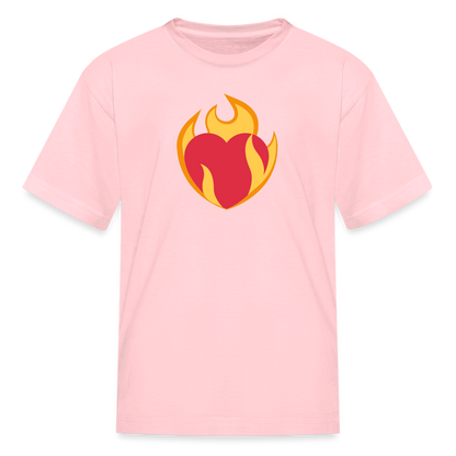 ❤️‍🔥 Heart on Fire (Twemoji) Kids' T-Shirt - pink