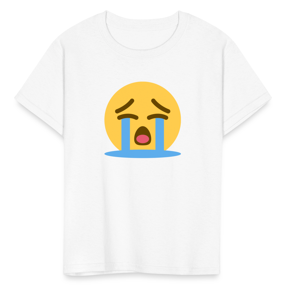 😭 Loudly Crying Face (Twemoji) Kids' T-Shirt - white
