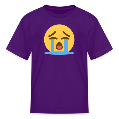 😭 Loudly Crying Face (Twemoji) Kids' T-Shirt - purple