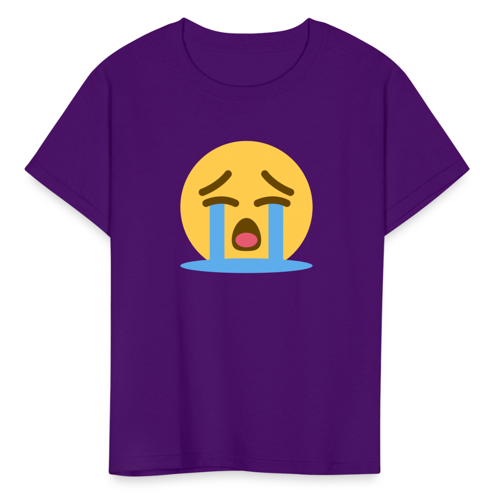 😭 Loudly Crying Face (Twemoji) Kids' T-Shirt - purple