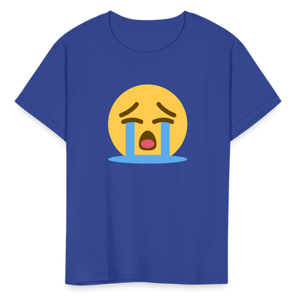 😭 Loudly Crying Face (Twemoji) Kids' T-Shirt - royal blue