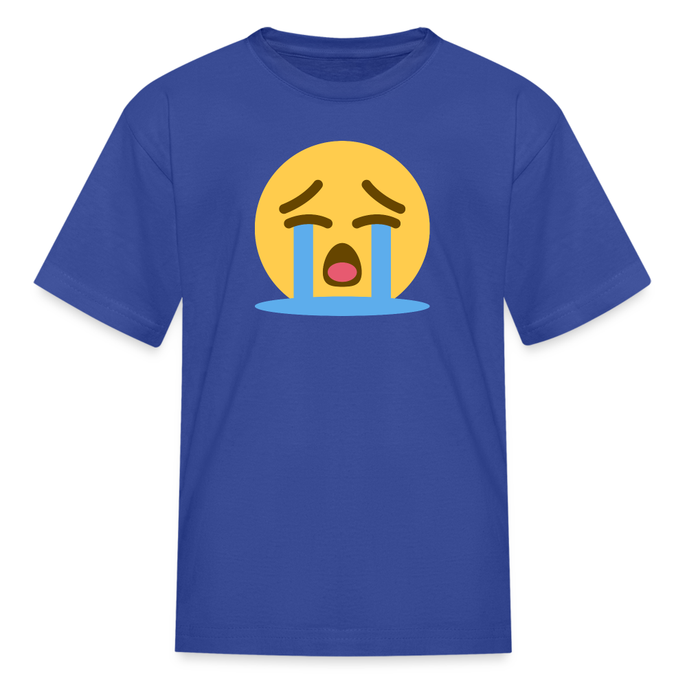 😭 Loudly Crying Face (Twemoji) Kids' T-Shirt - royal blue