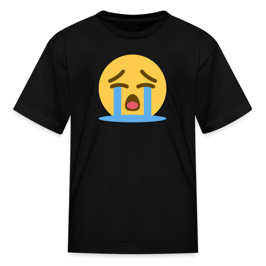 😭 Loudly Crying Face (Twemoji) Kids' T-Shirt - black
