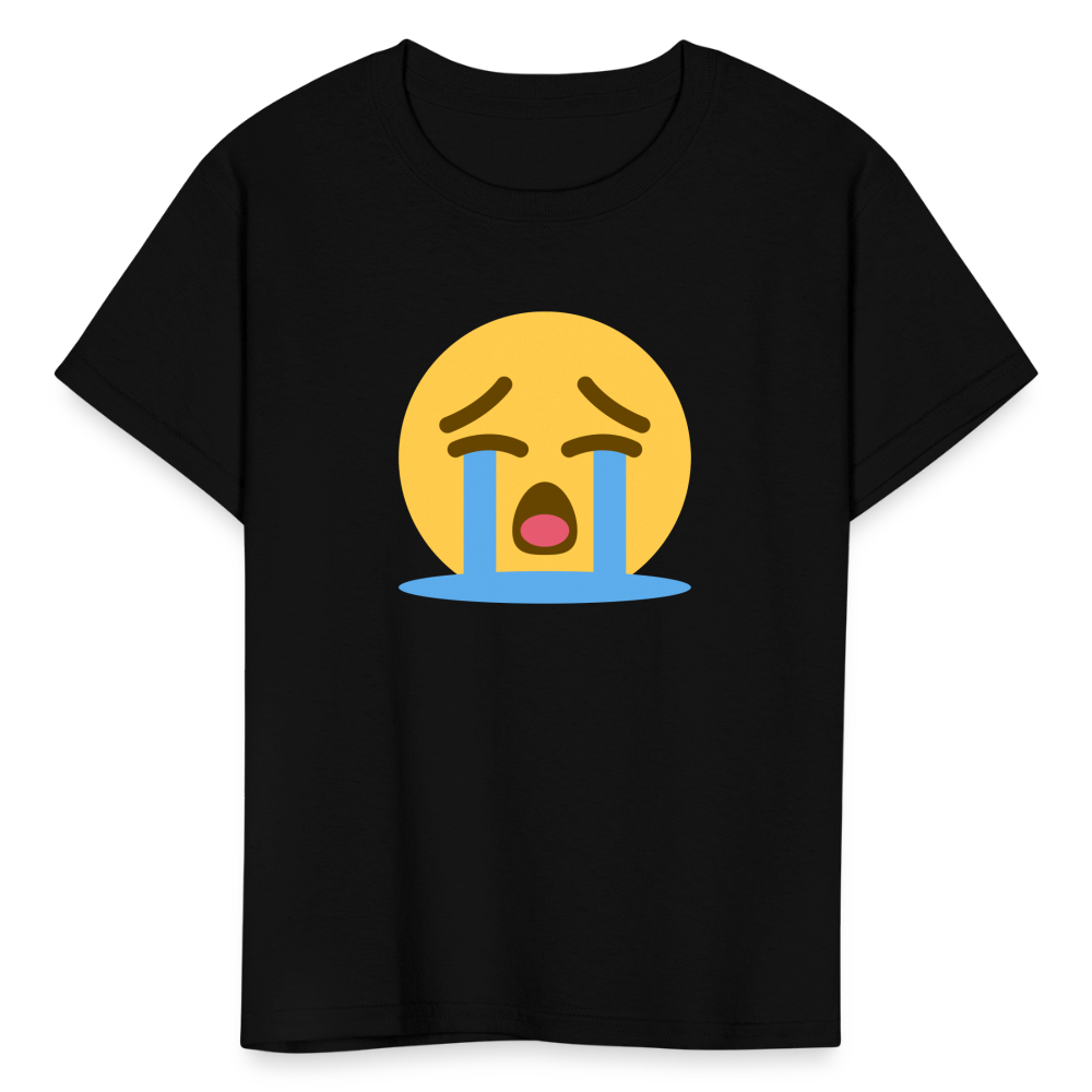 😭 Loudly Crying Face (Twemoji) Kids' T-Shirt - black