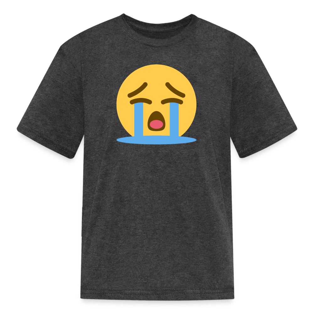 😭 Loudly Crying Face (Twemoji) Kids' T-Shirt - heather black