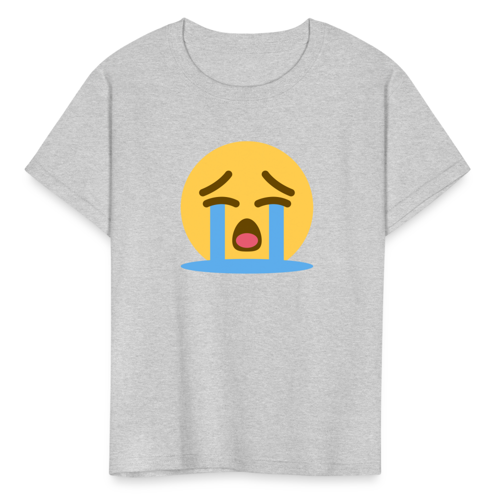 😭 Loudly Crying Face (Twemoji) Kids' T-Shirt - heather gray