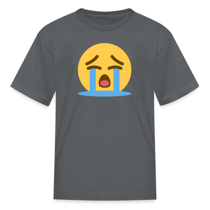 😭 Loudly Crying Face (Twemoji) Kids' T-Shirt - charcoal
