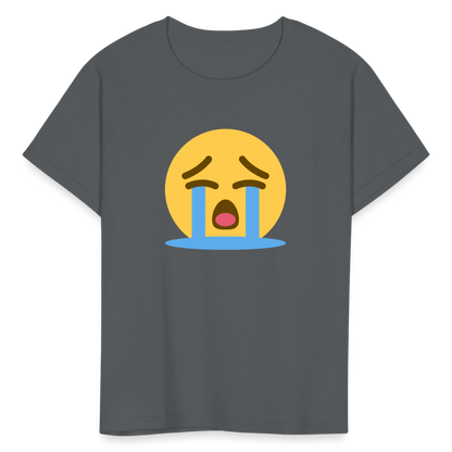 😭 Loudly Crying Face (Twemoji) Kids' T-Shirt - charcoal