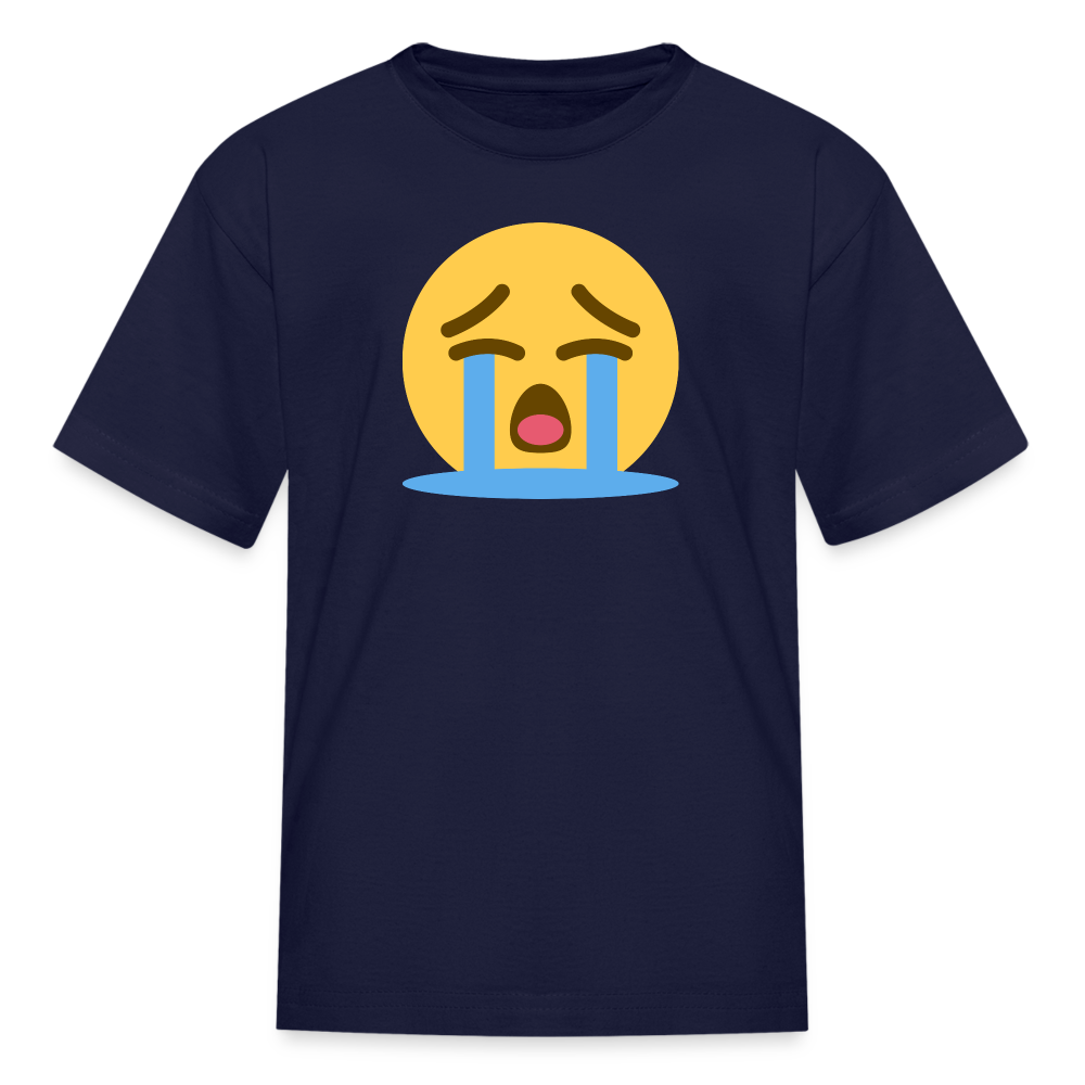 😭 Loudly Crying Face (Twemoji) Kids' T-Shirt - navy