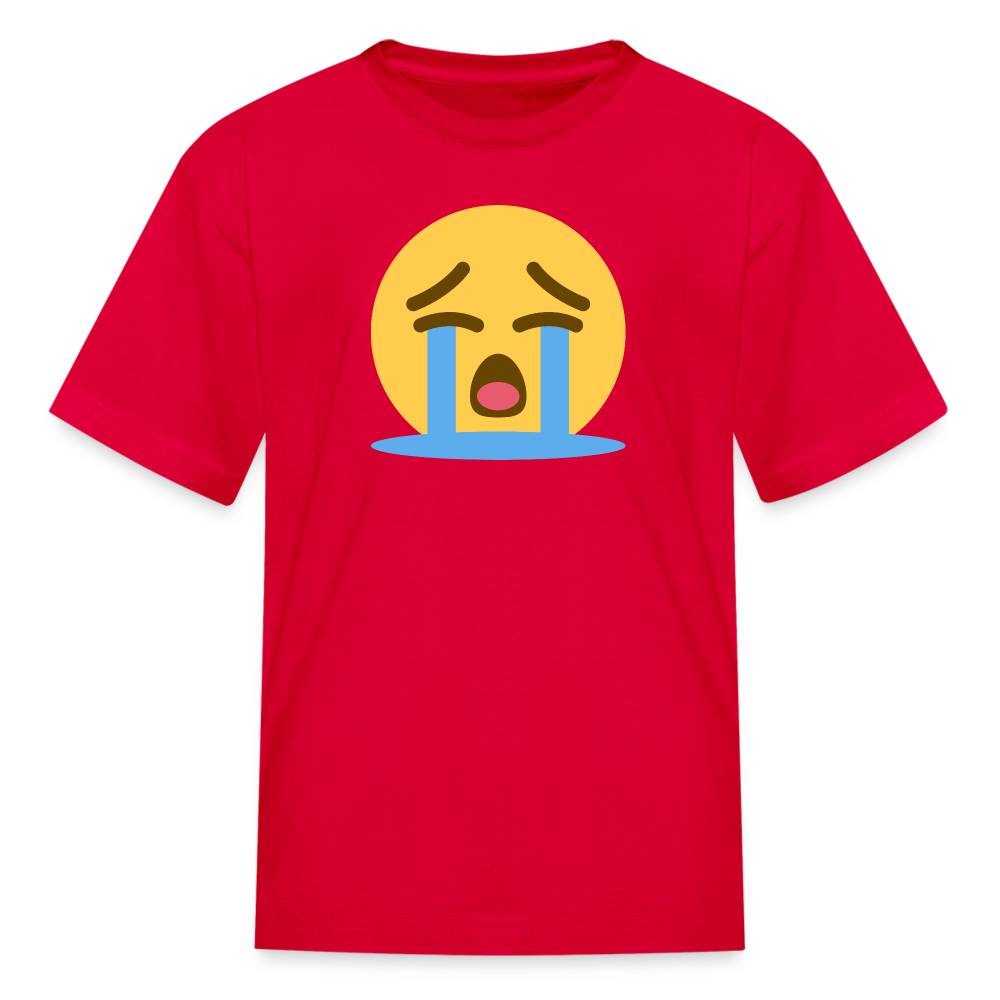 😭 Loudly Crying Face (Twemoji) Kids' T-Shirt - red
