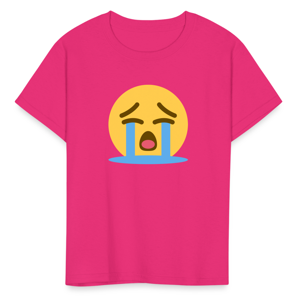 😭 Loudly Crying Face (Twemoji) Kids' T-Shirt - fuchsia