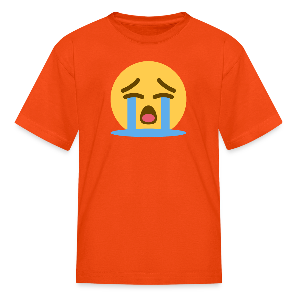 😭 Loudly Crying Face (Twemoji) Kids' T-Shirt - orange
