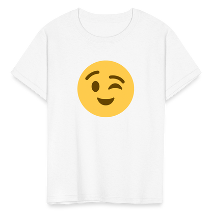 😉 Winking Face (Twemoji) Kids' T-Shirt - white