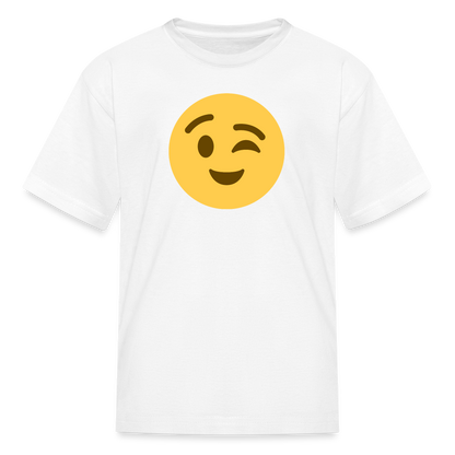 😉 Winking Face (Twemoji) Kids' T-Shirt - white