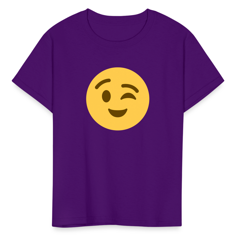 😉 Winking Face (Twemoji) Kids' T-Shirt - purple
