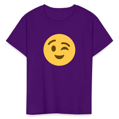 😉 Winking Face (Twemoji) Kids' T-Shirt - purple
