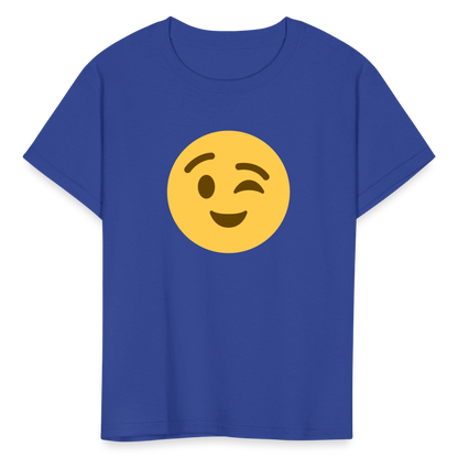 😉 Winking Face (Twemoji) Kids' T-Shirt - royal blue