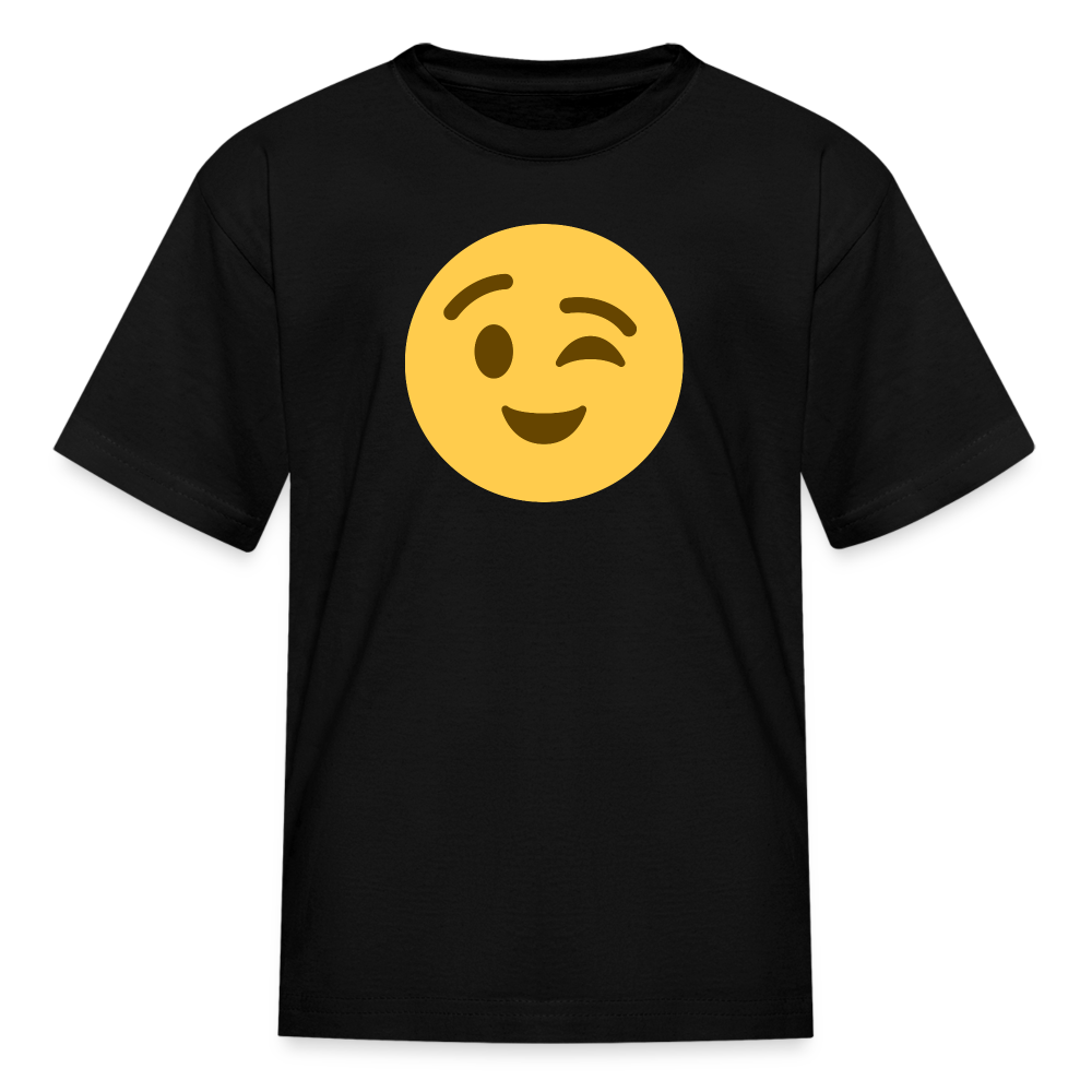 😉 Winking Face (Twemoji) Kids' T-Shirt - black