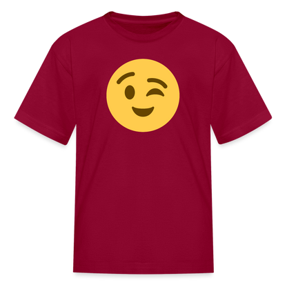 😉 Winking Face (Twemoji) Kids' T-Shirt - dark red