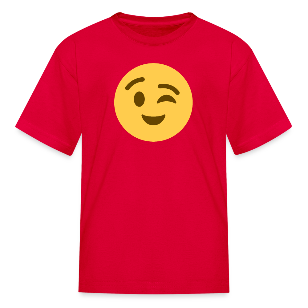 😉 Winking Face (Twemoji) Kids' T-Shirt - red