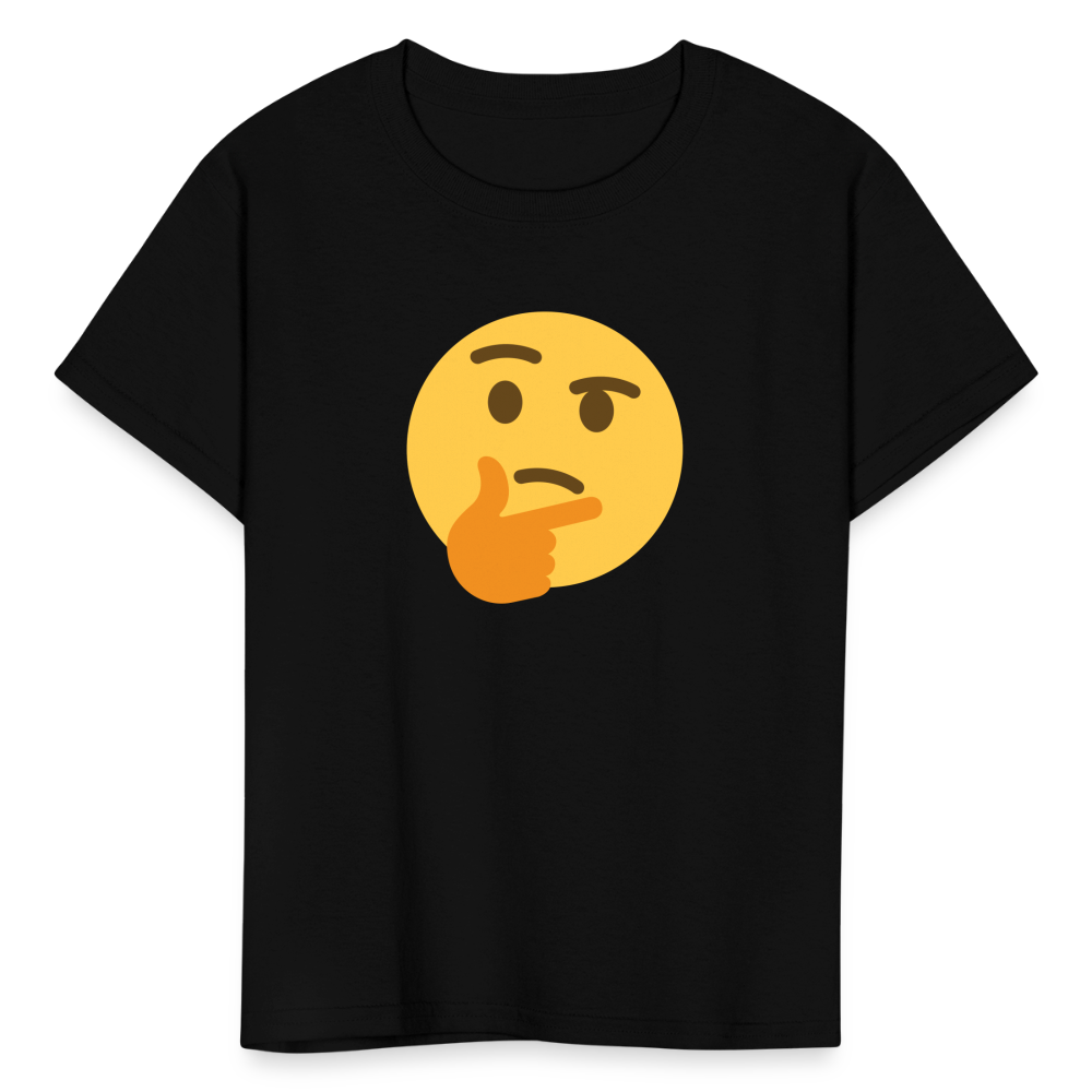 🤔 Thinking Face (Twemoji) Kids' T-Shirt - black