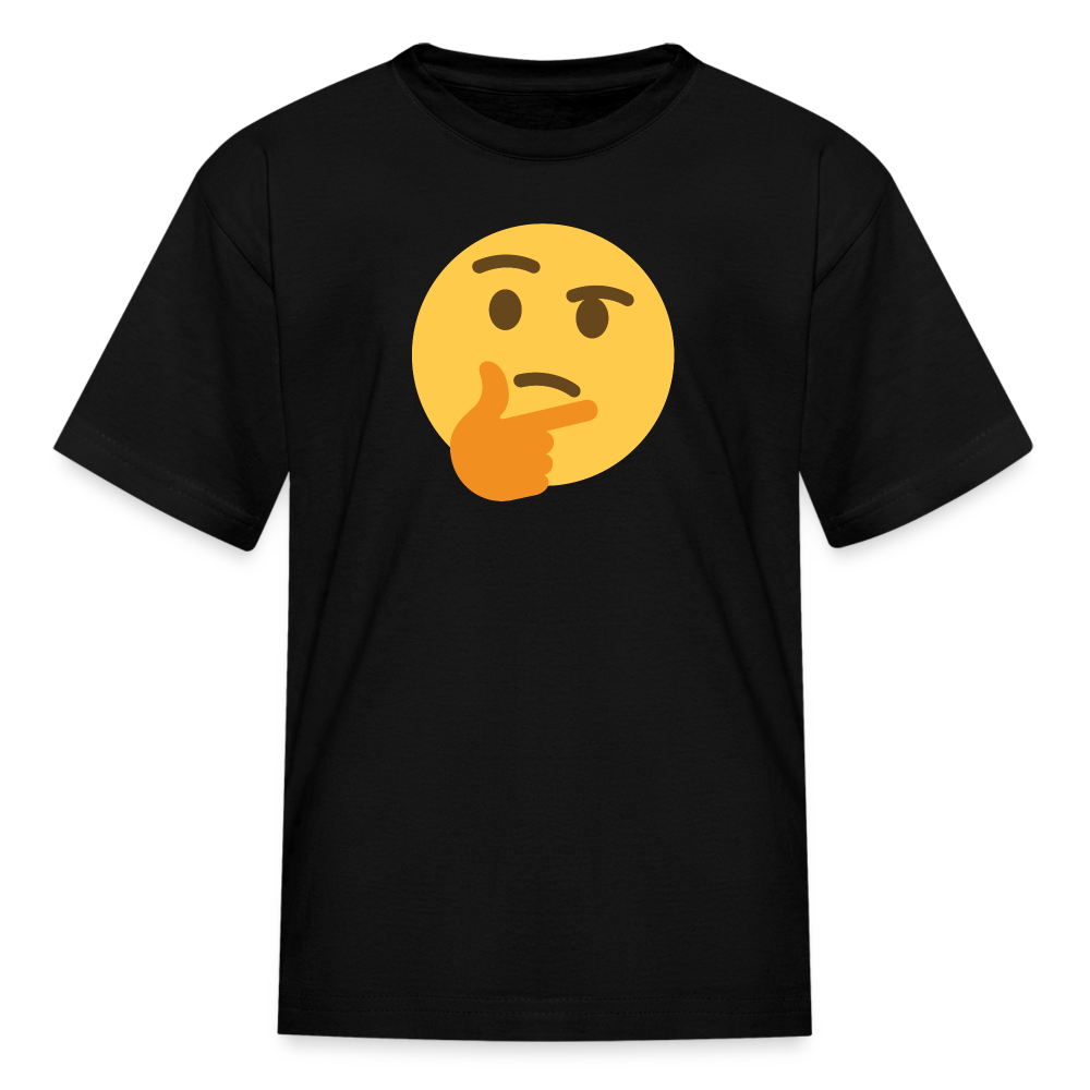 🤔 Thinking Face (Twemoji) Kids' T-Shirt - black
