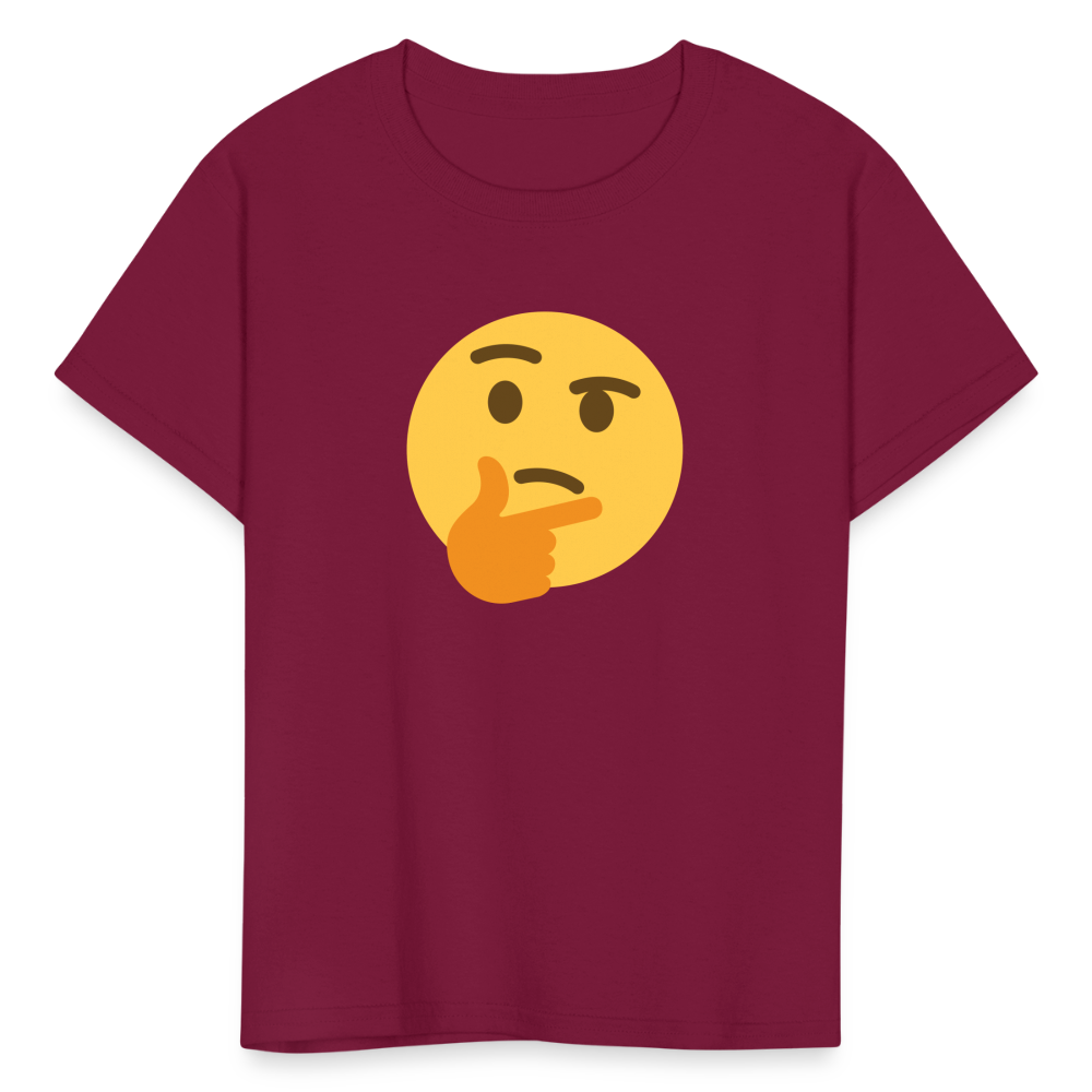 🤔 Thinking Face (Twemoji) Kids' T-Shirt - burgundy