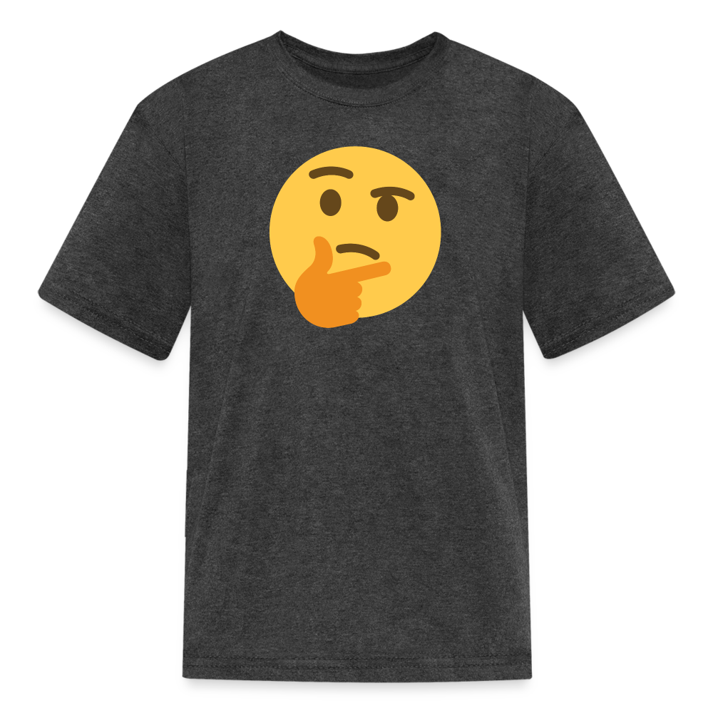 🤔 Thinking Face (Twemoji) Kids' T-Shirt - heather black