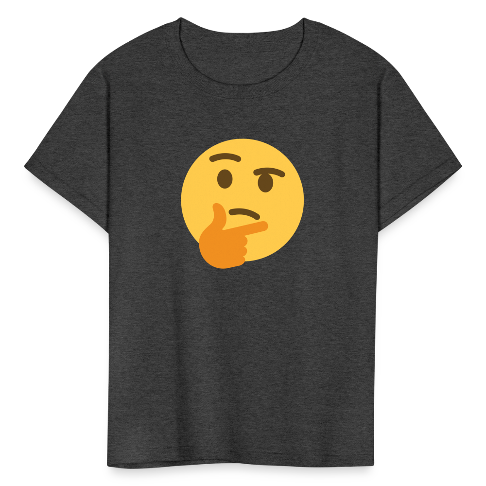 🤔 Thinking Face (Twemoji) Kids' T-Shirt - heather black