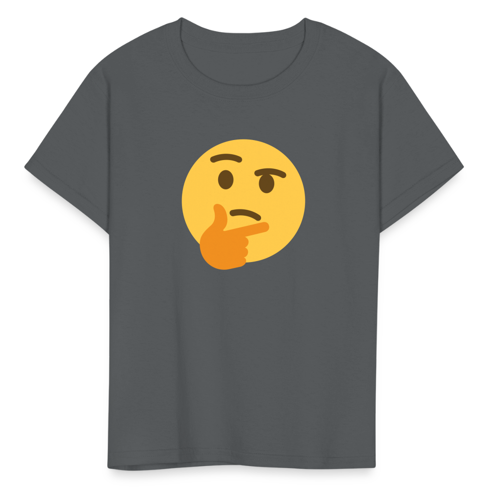 🤔 Thinking Face (Twemoji) Kids' T-Shirt - charcoal