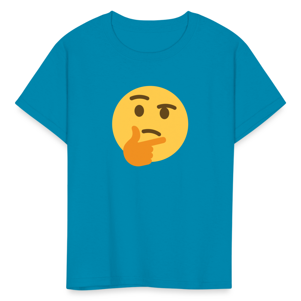 🤔 Thinking Face (Twemoji) Kids' T-Shirt - turquoise