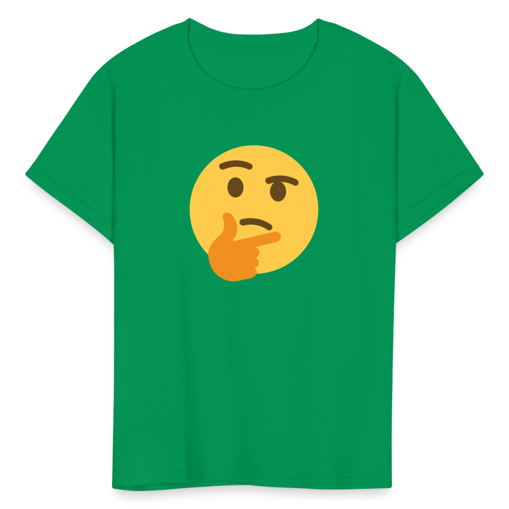 🤔 Thinking Face (Twemoji) Kids' T-Shirt - kelly green