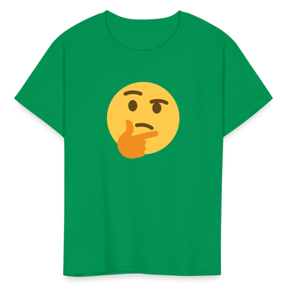 🤔 Thinking Face (Twemoji) Kids' T-Shirt - kelly green