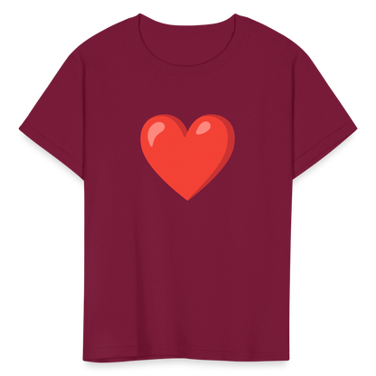 ❤️ Red Heart (Google Noto Color Emoji) Kids' T-Shirt - burgundy