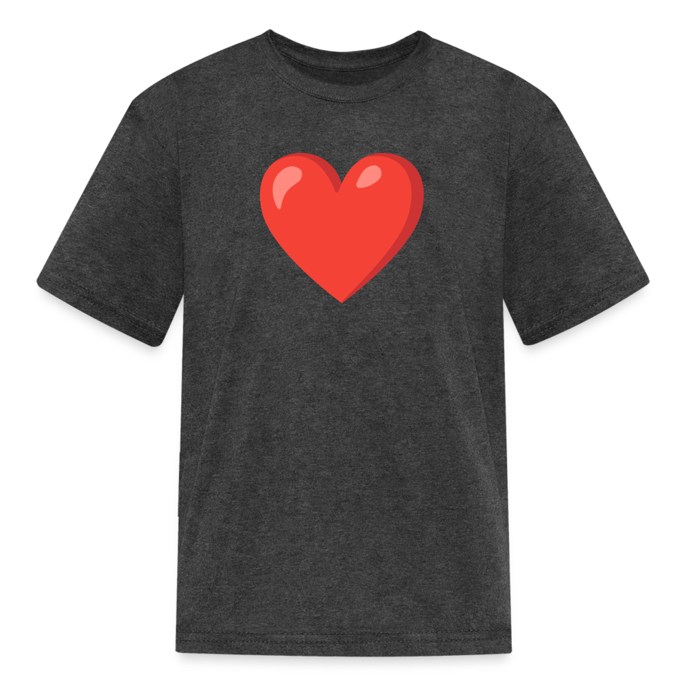 ❤️ Red Heart (Google Noto Color Emoji) Kids' T-Shirt - heather black