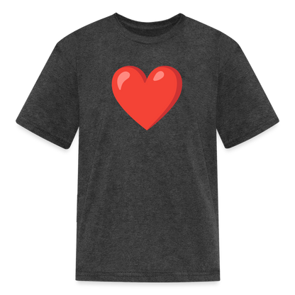 ❤️ Red Heart (Google Noto Color Emoji) Kids' T-Shirt - heather black