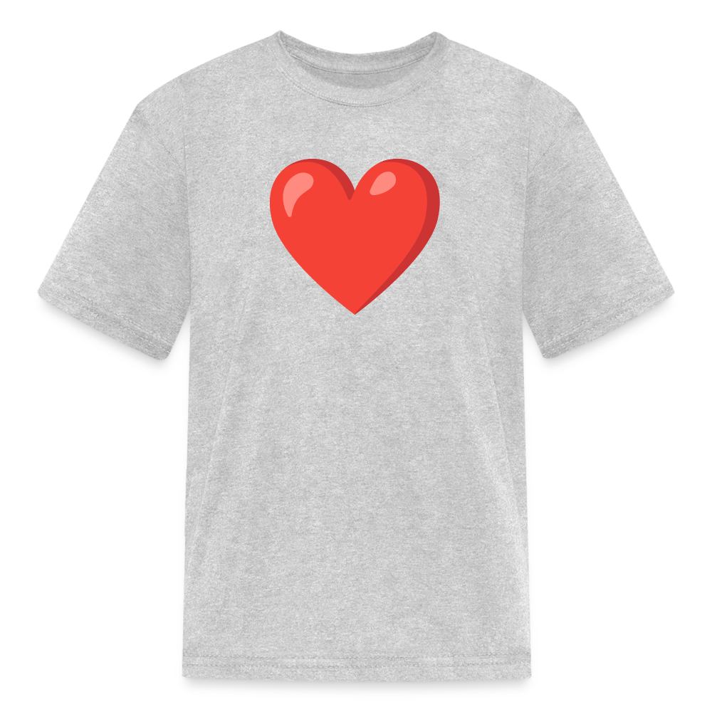 ❤️ Red Heart (Google Noto Color Emoji) Kids' T-Shirt - heather gray
